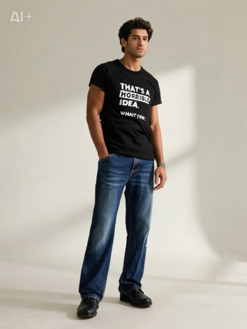 Men’s Anime Graphic T-Shirt – Casual Round Neck Exercise Cartoon Tee