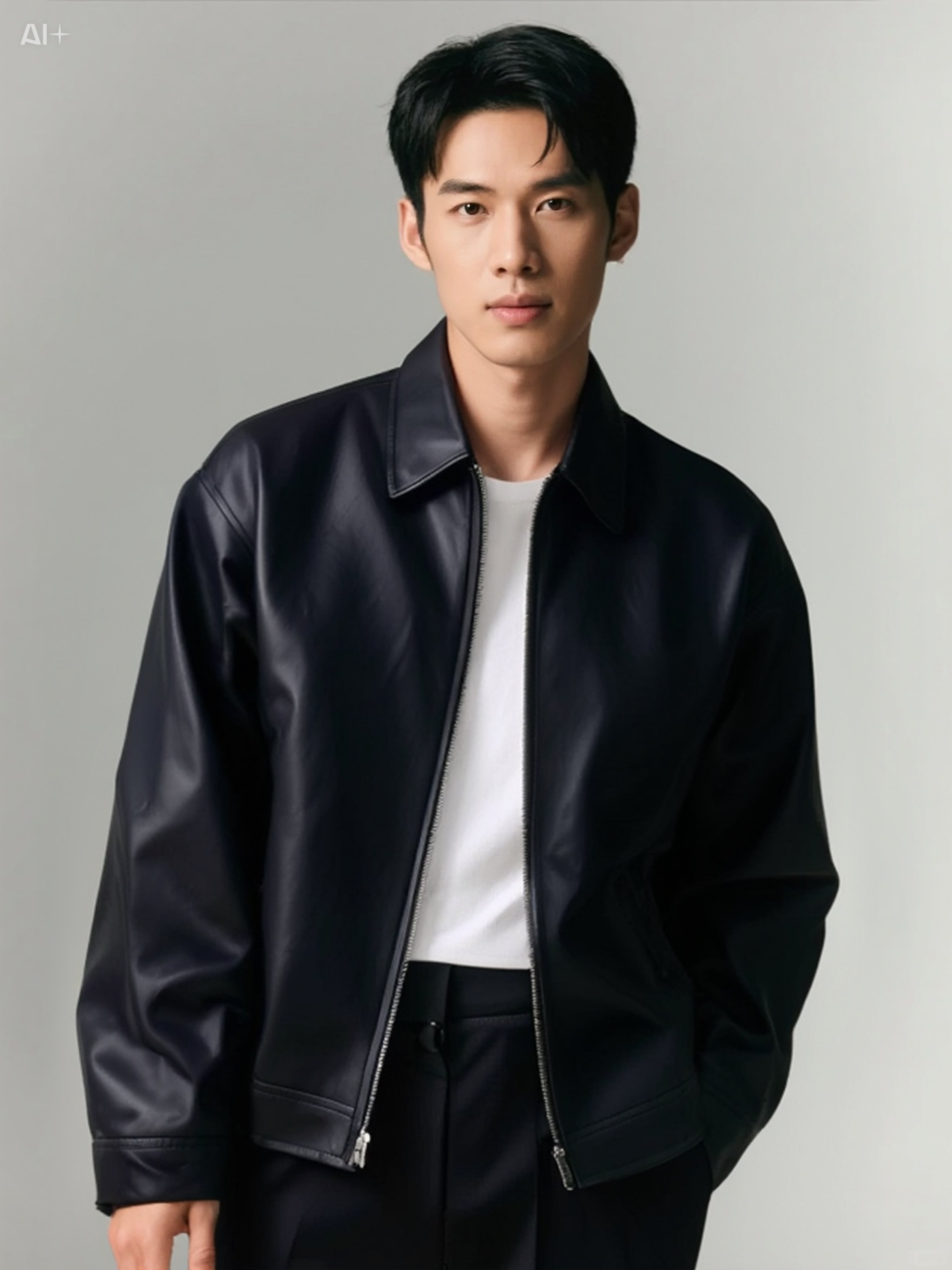 Men’s Leather Baseball Jacket – Casual Motorcycle Style Bomber Outerwear