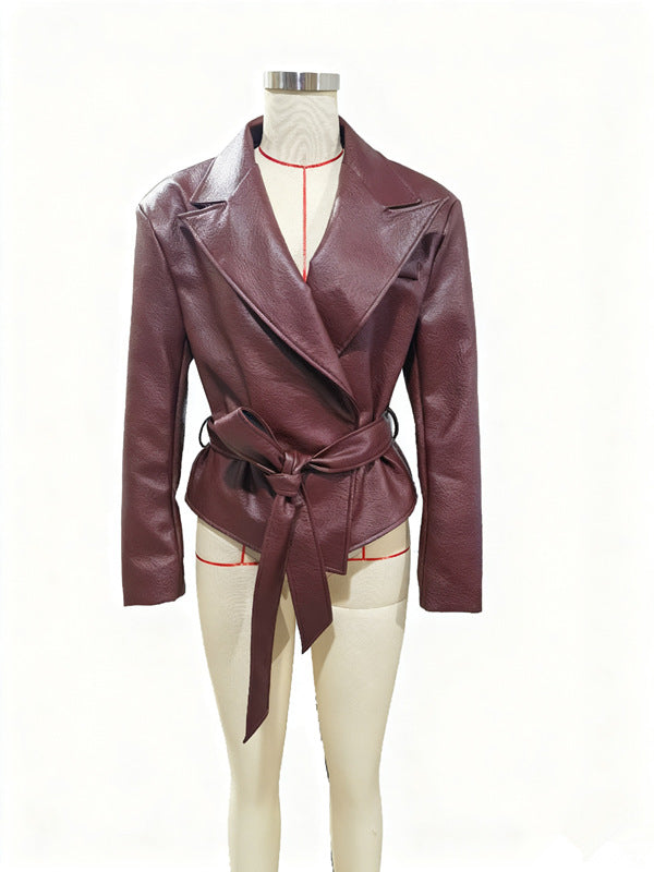 Women’s Motorcycle Leather Jacket – Cool Strapped Biker Style Outerwear