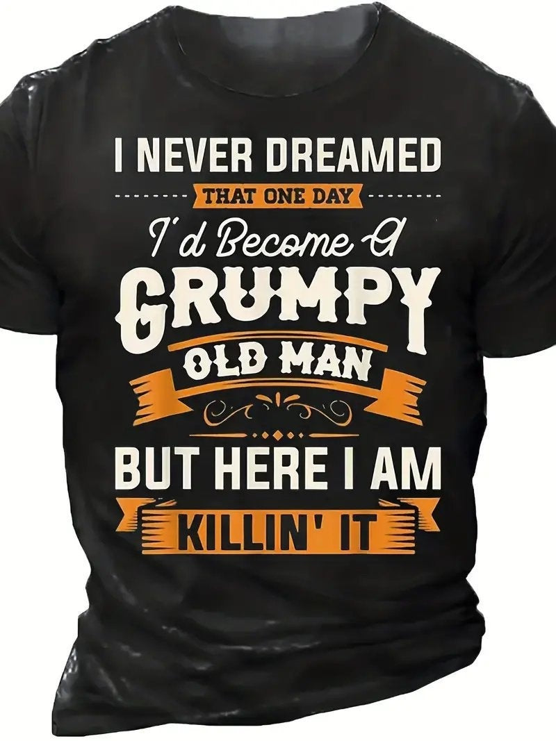 Men’s Anime Graphic T-Shirt – Casual Round Neck Exercise Cartoon Tee