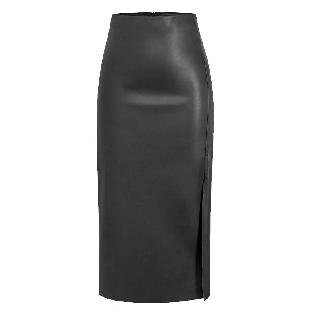 Women’s Zipper Slit Bodycon Skirt – Fashionable High-Waist Slim Fit Skirt
