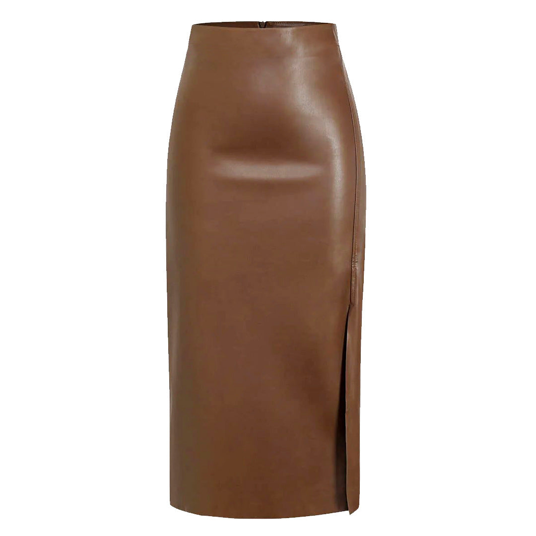 Women’s Zipper Slit Bodycon Skirt – Fashionable High-Waist Slim Fit Skirt