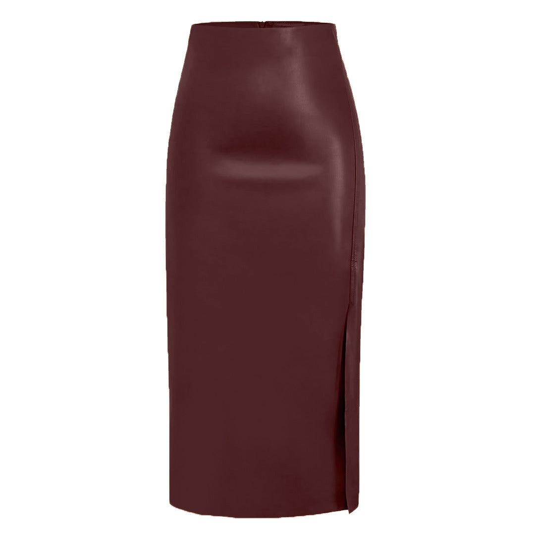 Women’s Zipper Slit Bodycon Skirt – Fashionable High-Waist Slim Fit Skirt