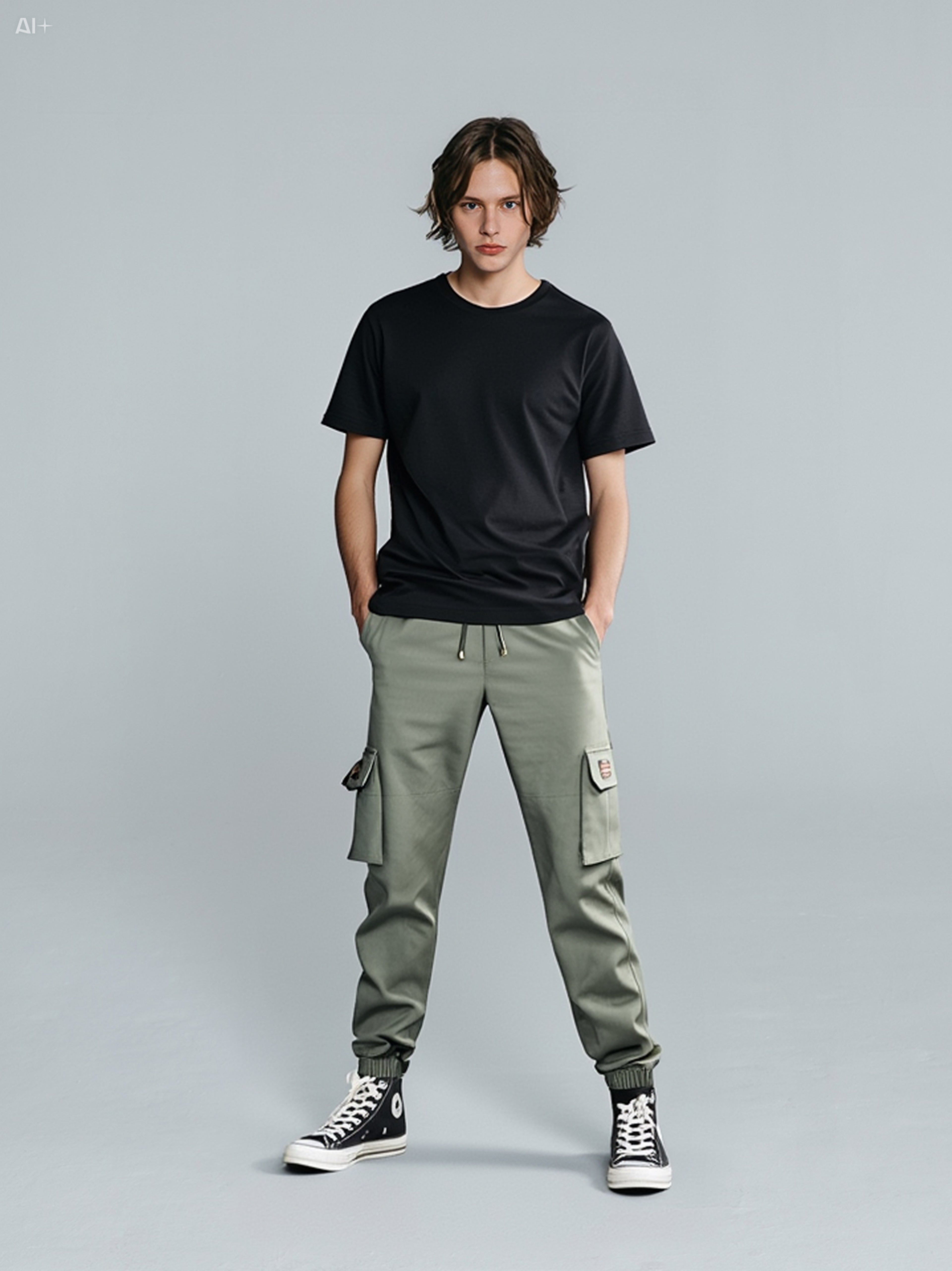 Men’s Loose Fit Cargo Work Pants – Multi-Pocket Ankle-Banded Utility Trousers