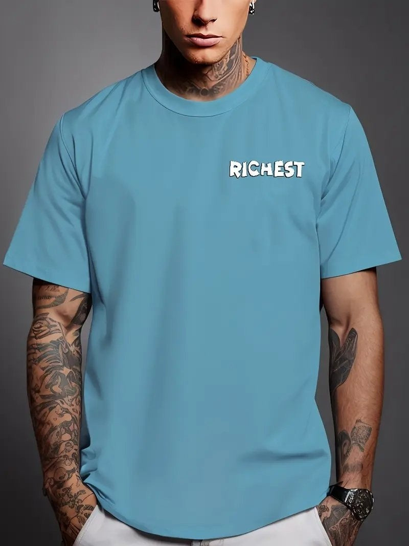 Men’s Anime Graphic T-Shirt – Casual Round Neck Exercise Cartoon Tee