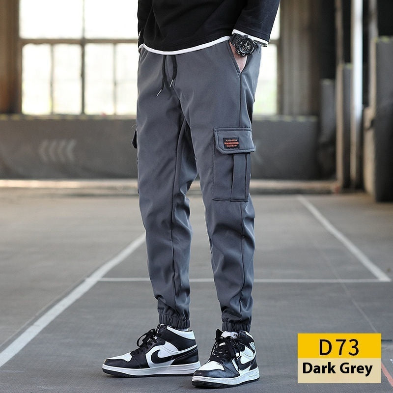Men’s Loose Fit Cargo Work Pants – Multi-Pocket Ankle-Banded Utility Trousers