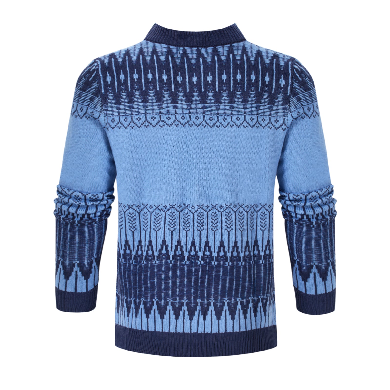 Men’s Patterned Knit Sweater – Long Sleeve Crew Neck Winter Pullover