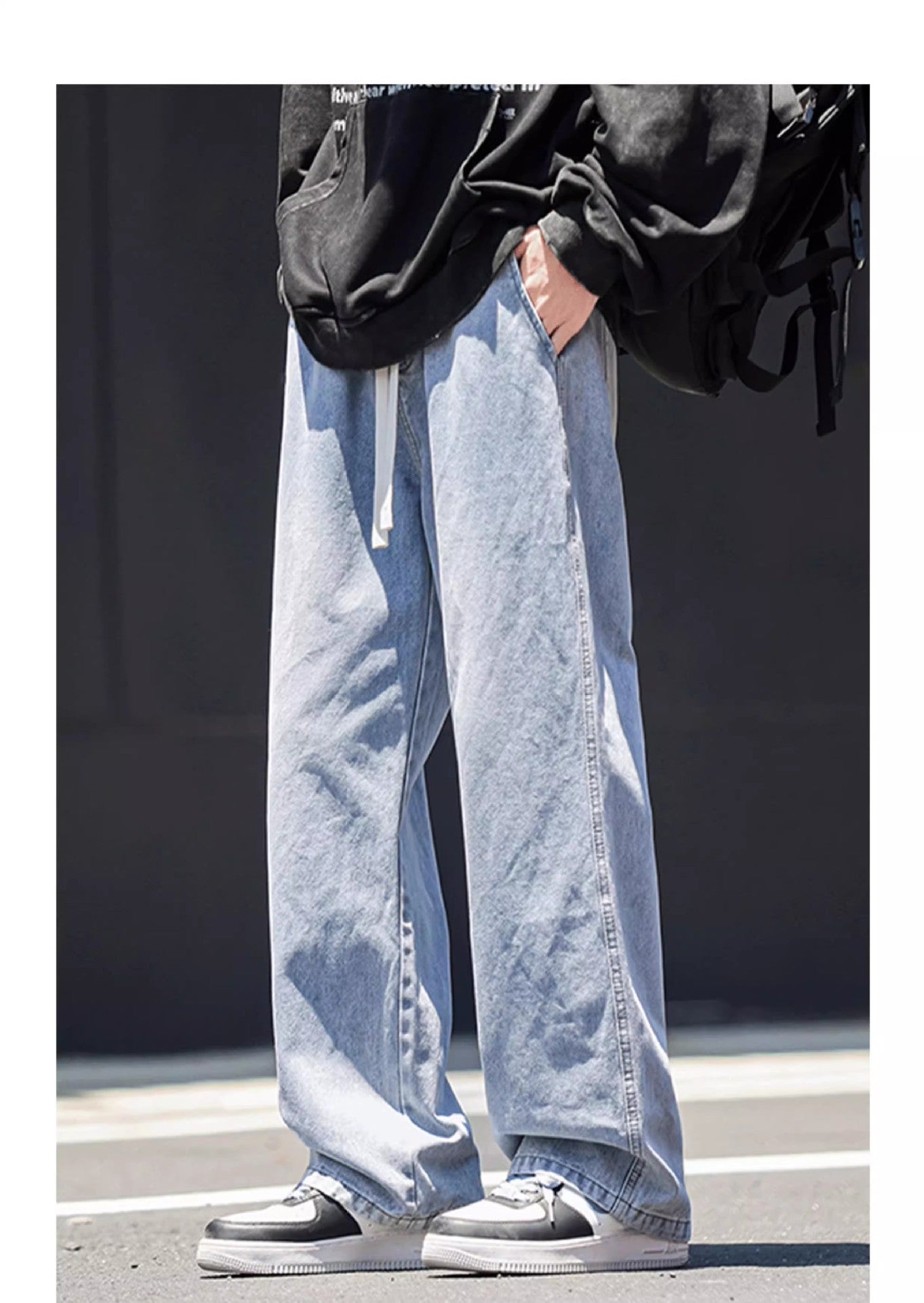 Men’s Straight-Leg Jeans – Relaxed Fit American-Style Denim Pants